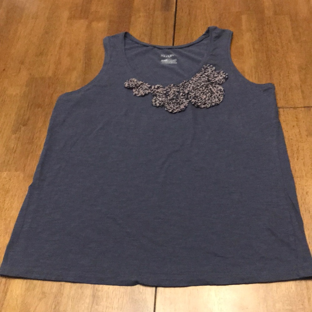 Gray embellished tank top, Merona, size XXL.